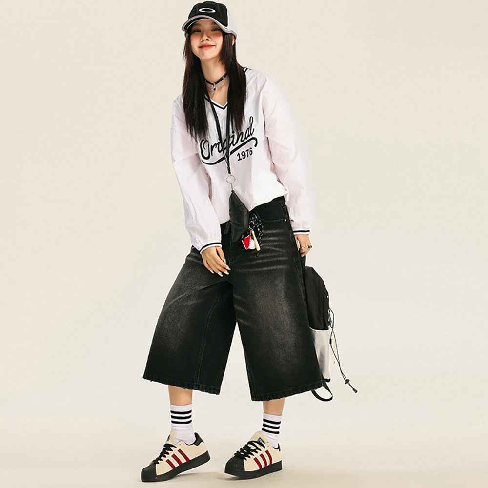 Women Loose Fit Denim Shorts
