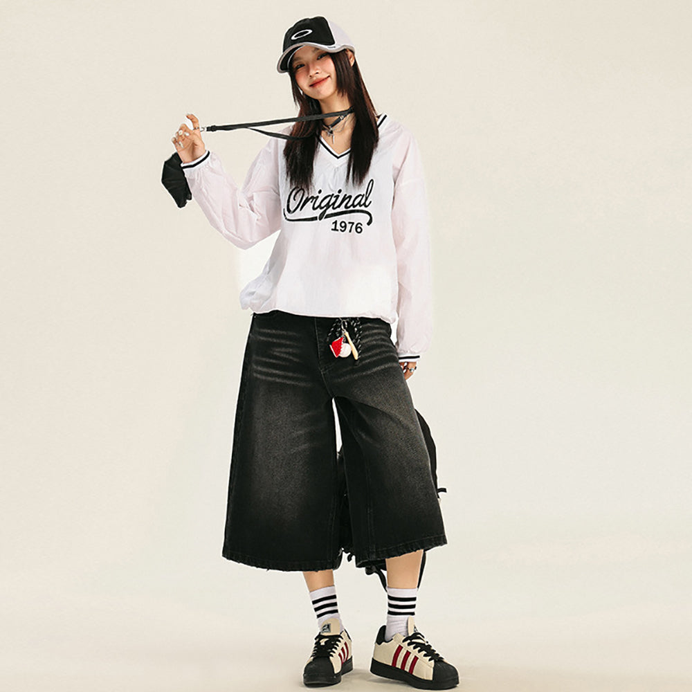Women Loose Fit Denim Shorts