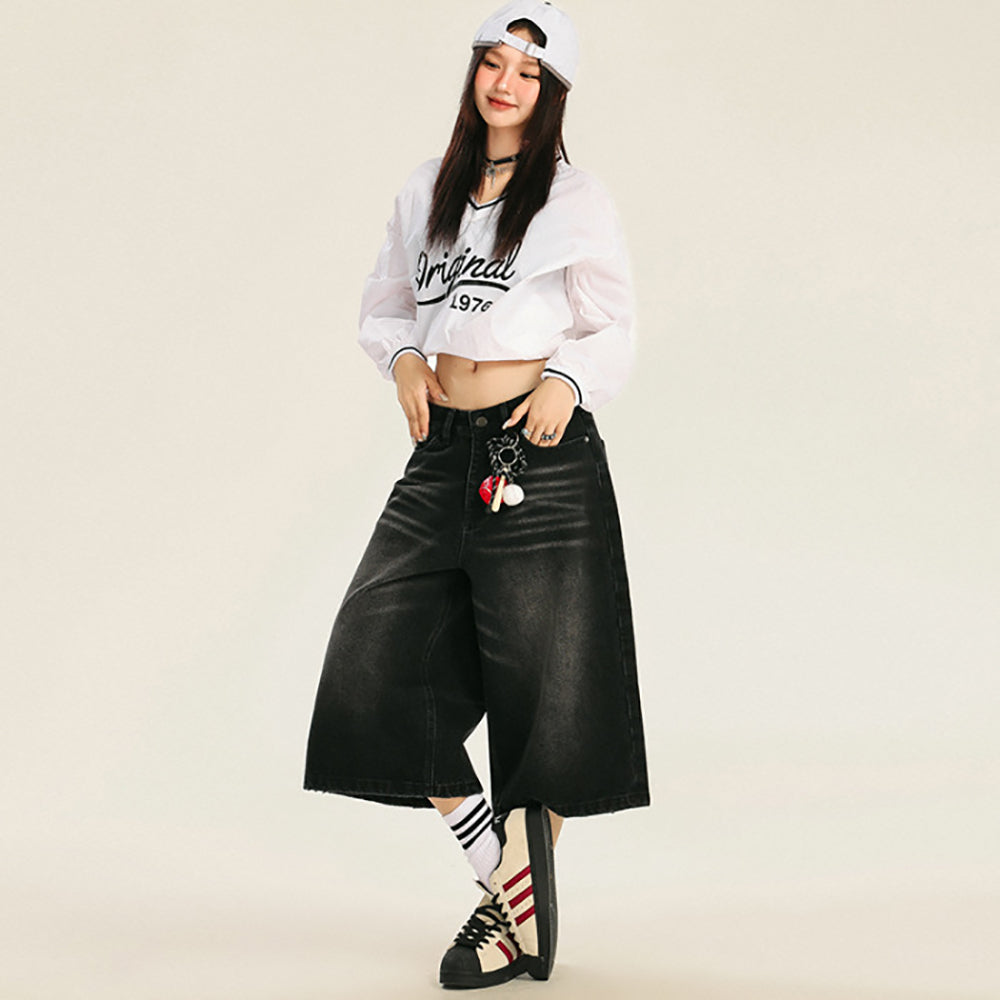 Women Loose Fit Denim Shorts