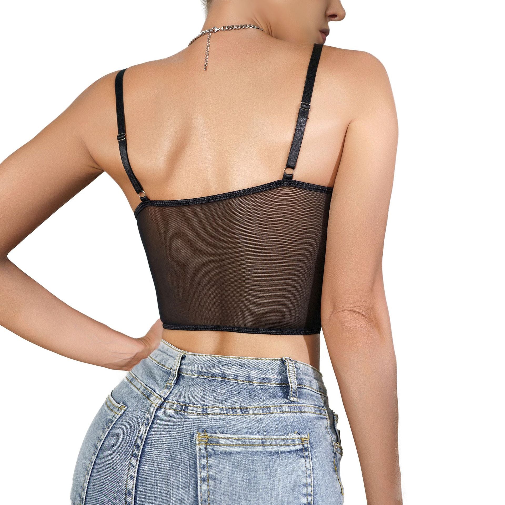 Self Design Lace Bralette Crop Top