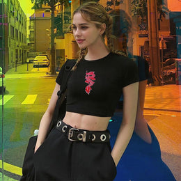 Women Applique Slim Fit T-shirt