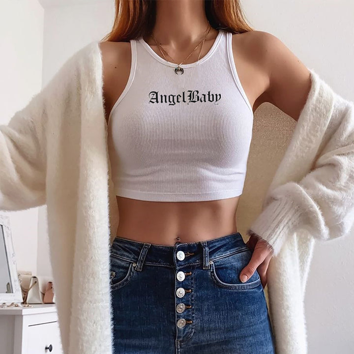 Women Typography Printed Round Neck Cotton Top