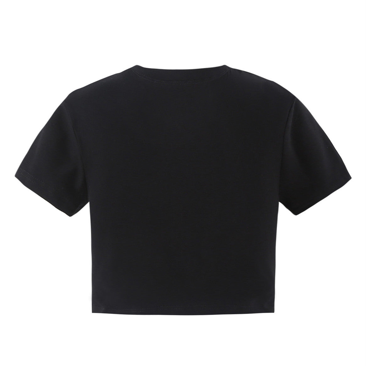 Typography Printed Round Neck Crop Top