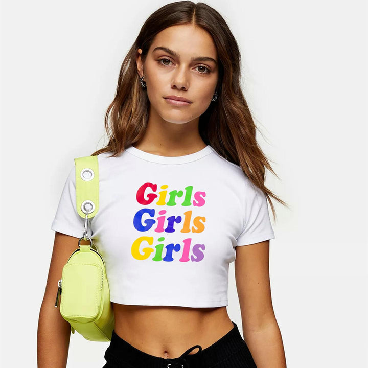 Women Typography Printed Slim Fit T-shirt