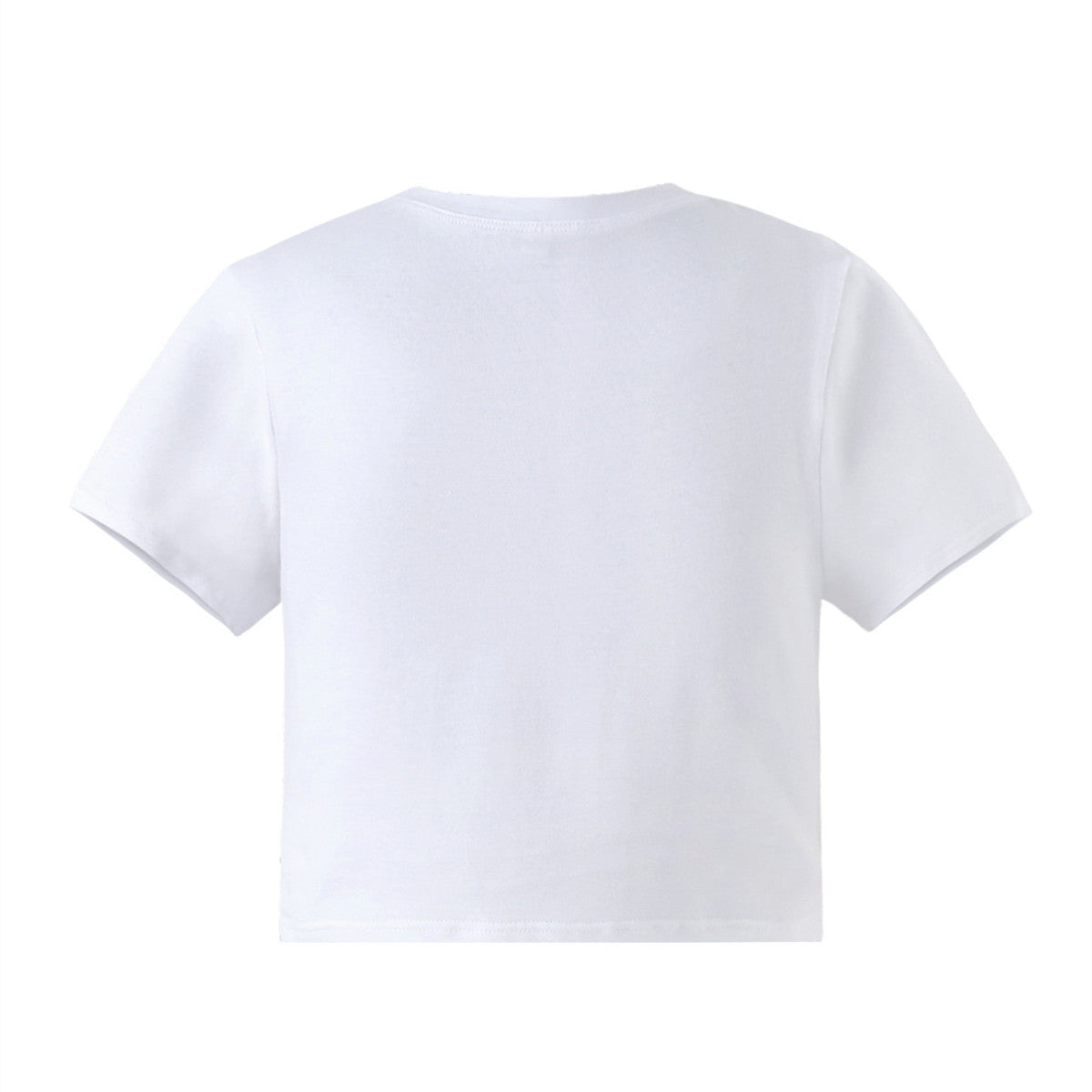Typography Printed Round Neck Crop Top
