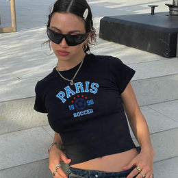 Women Typography Printed Crop Top