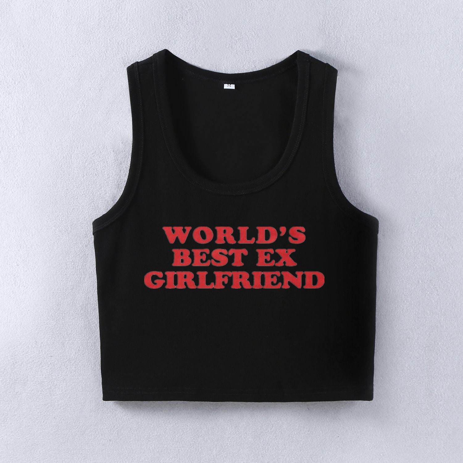 Typography Printed Round Neck Crop Top