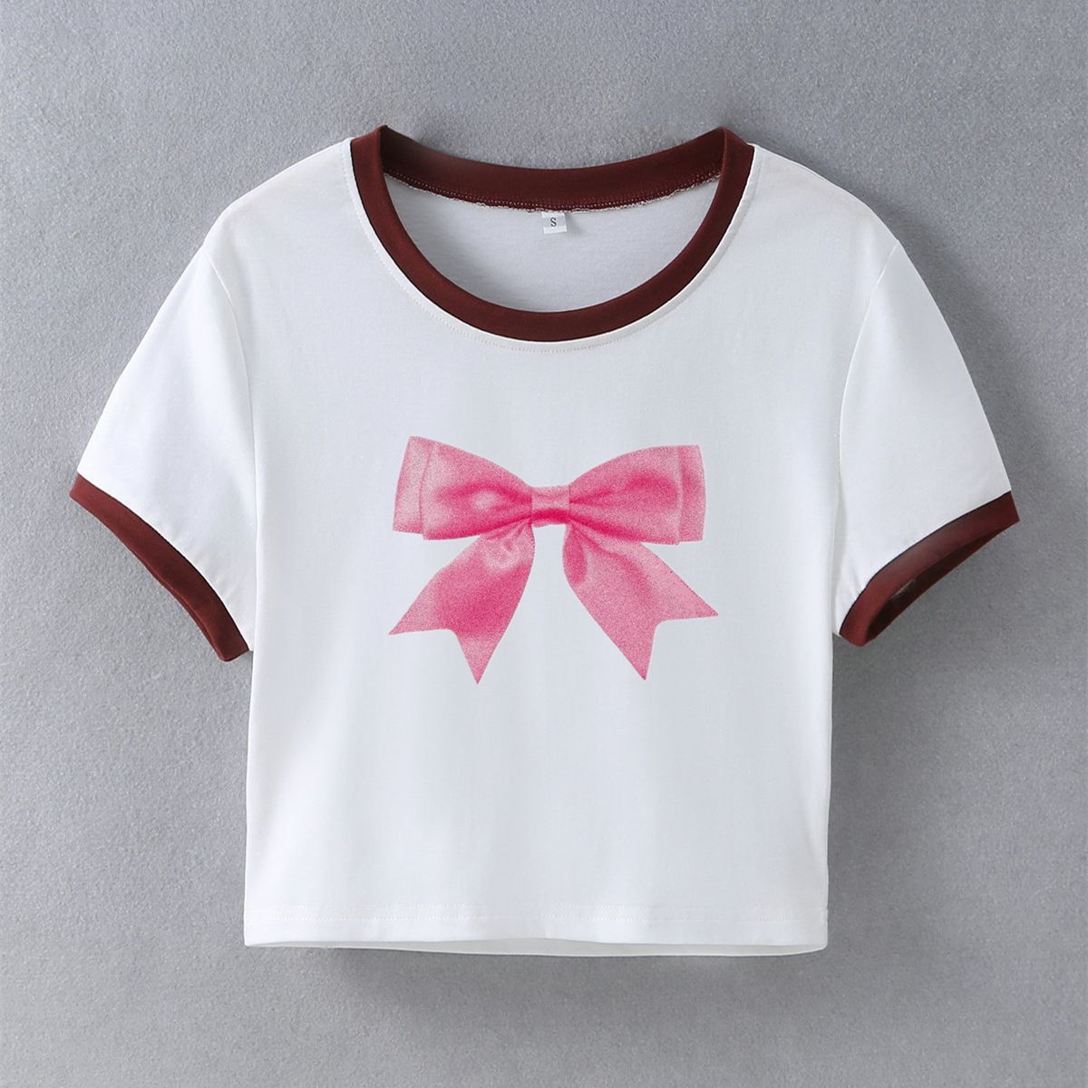 Graphic Printed Round Neck Crop Top