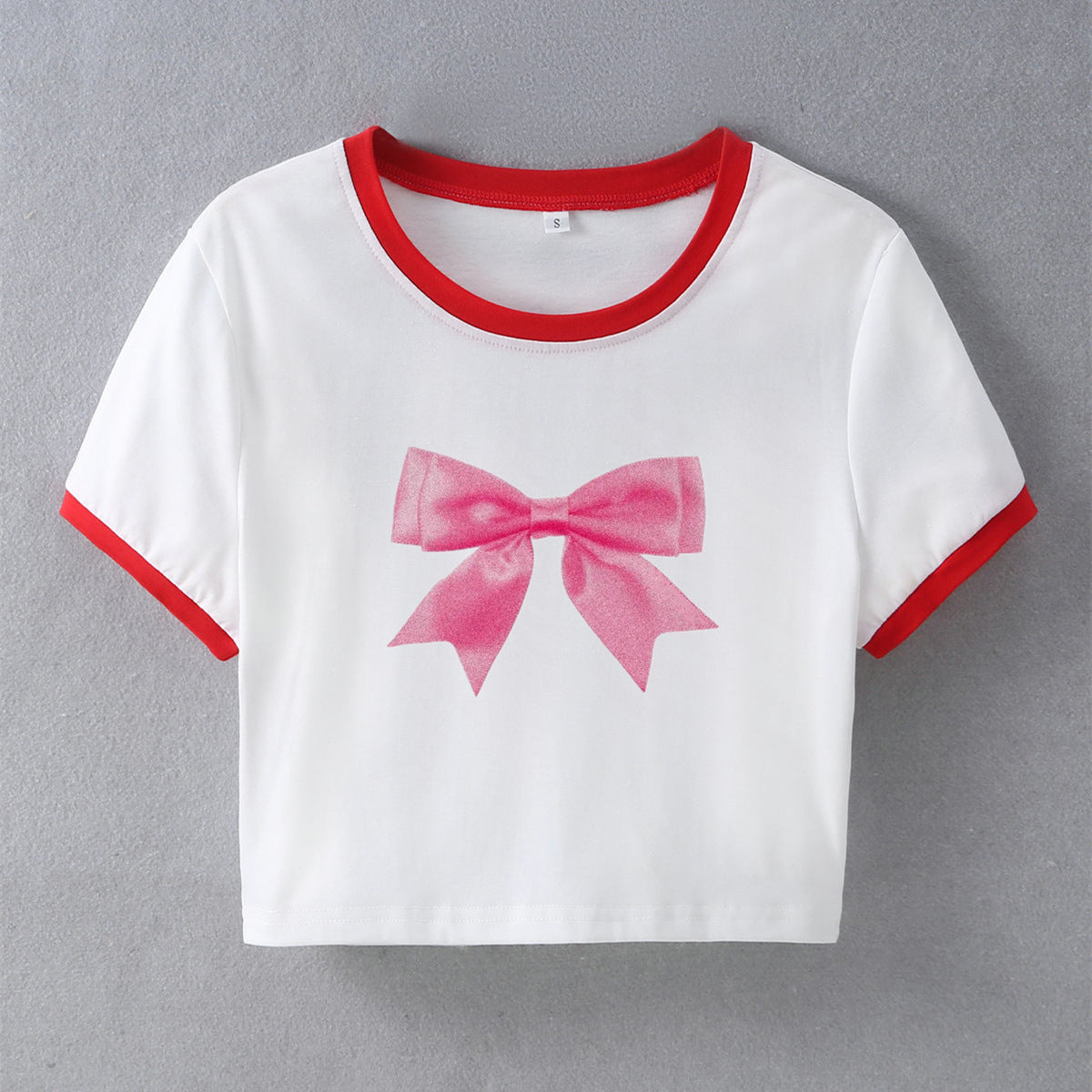 Graphic Printed Round Neck Crop Top