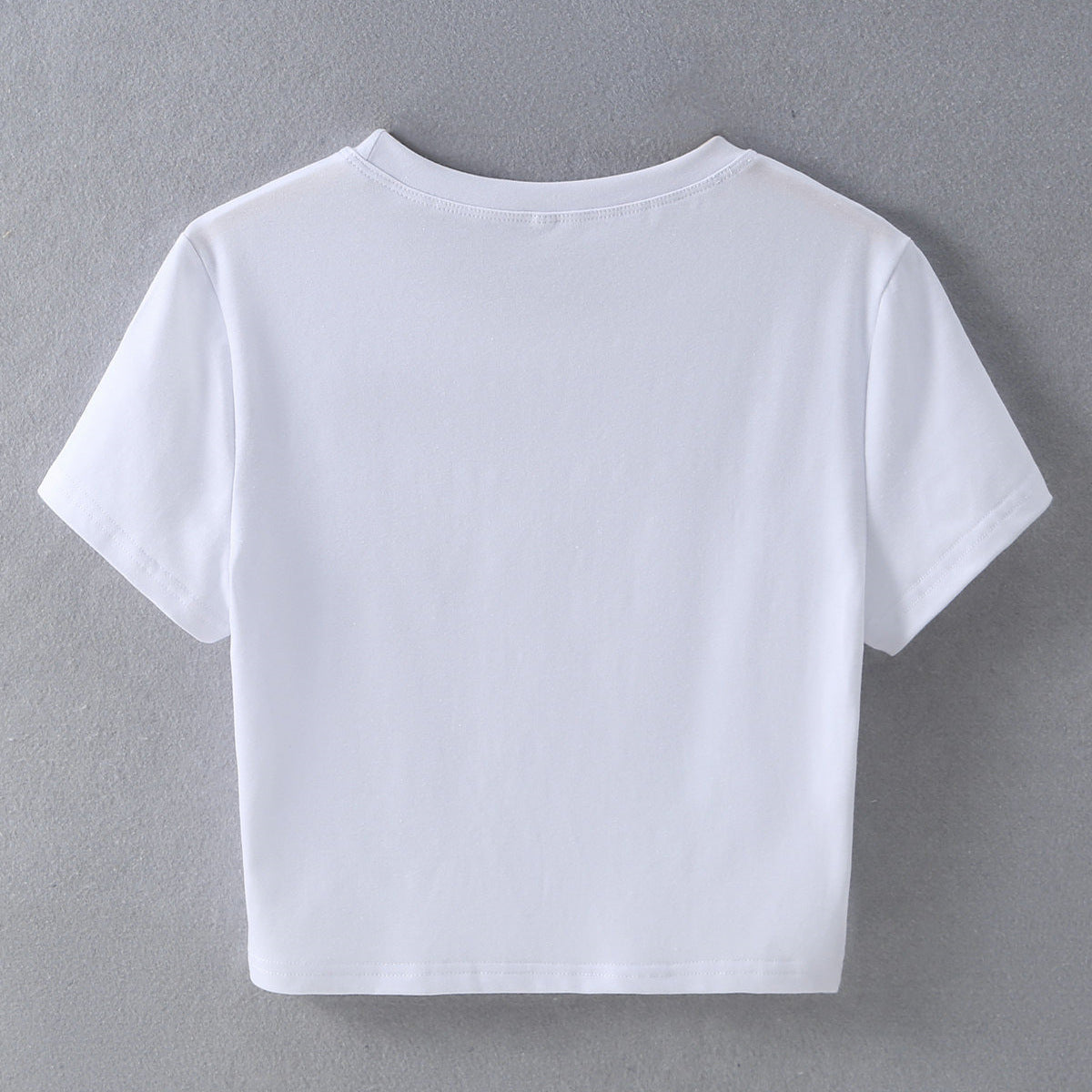 Round Neck Graphic Printed Crop Top