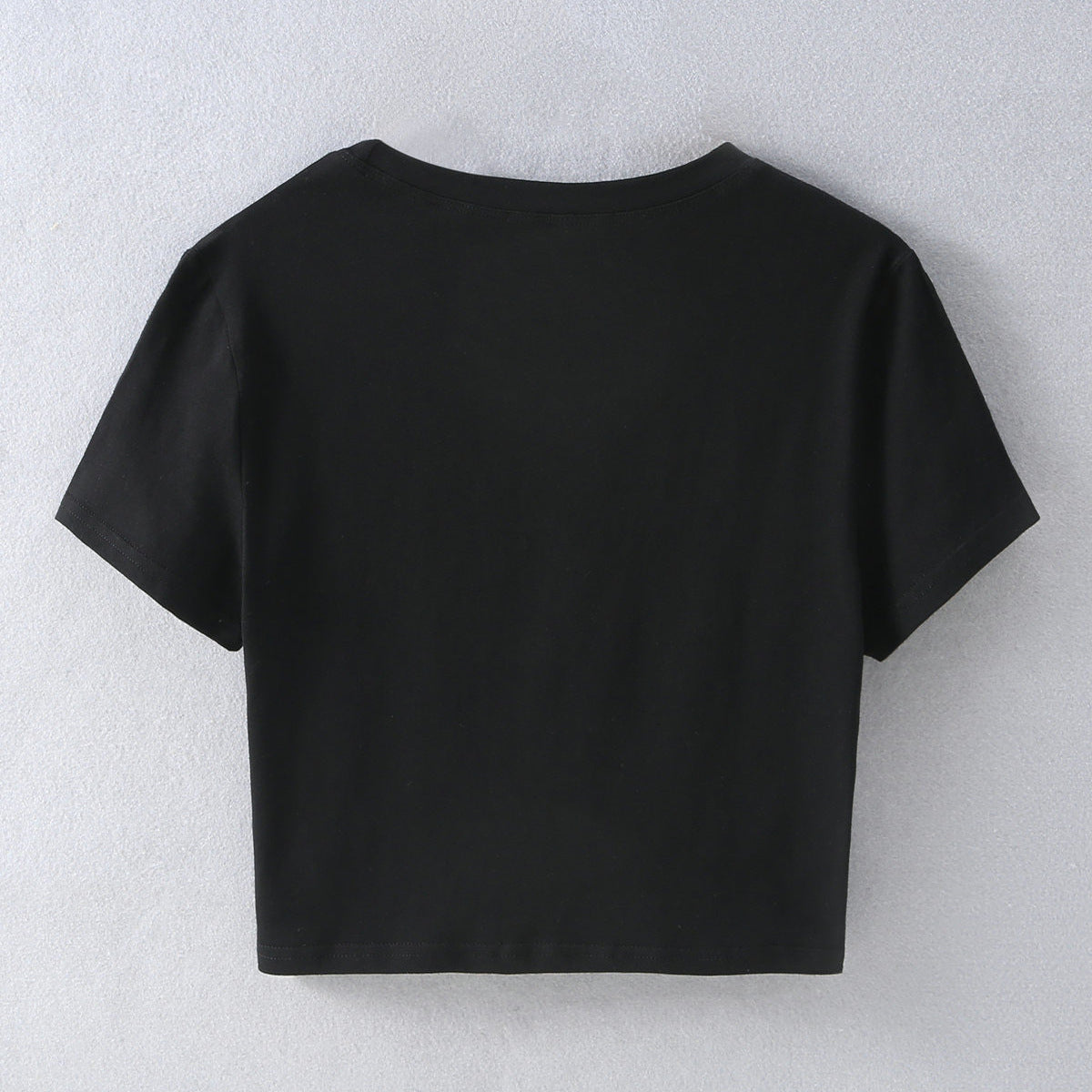 Typography Printed Round Neck Crop Top