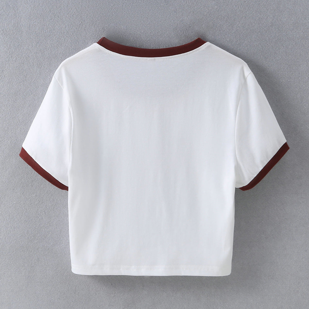 Typography Printed Round Neck Crop Top