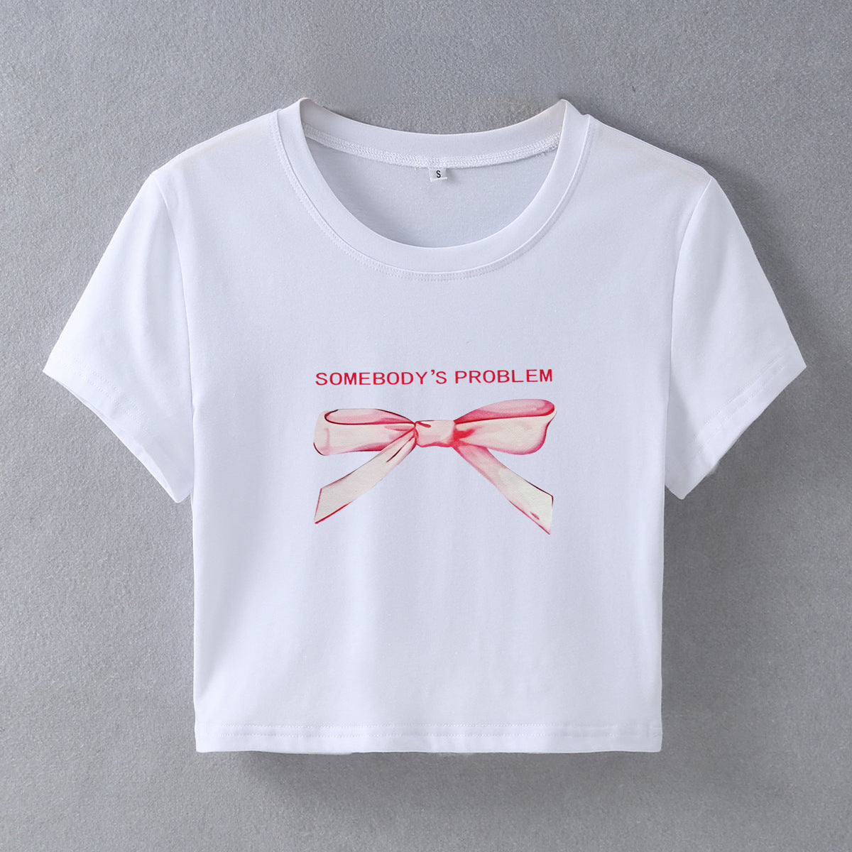 Graphic Printed Round Neck Crop Top