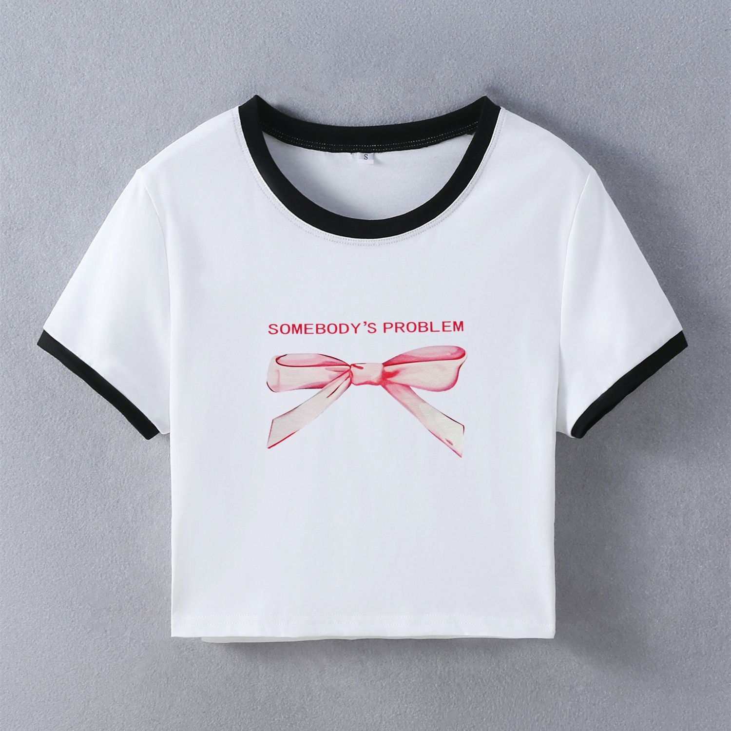Graphic Printed Round Neck Crop Top