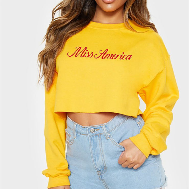 Women Typography Print Cotton Regular Crop Top