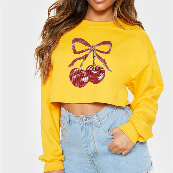 Women Graphic Printed Crop Sweatshirt