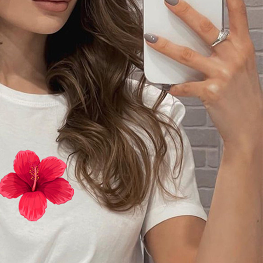 Women Printed Raw Edge Slim Fit T-shirt