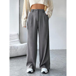 Women Solid Regular Fit Mid-Rise Formal Trousers