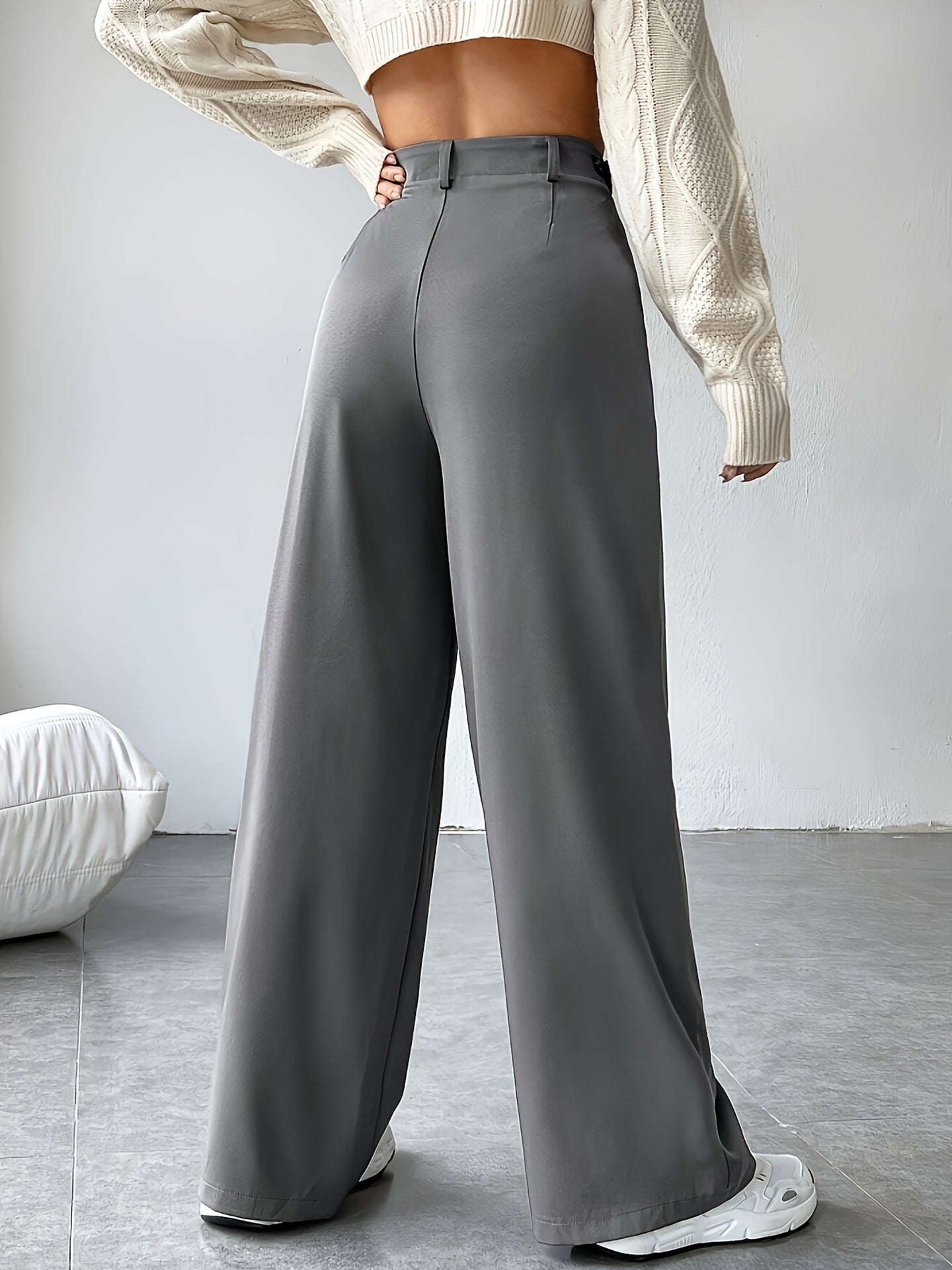Women Solid Regular Fit Mid-Rise Formal Trousers