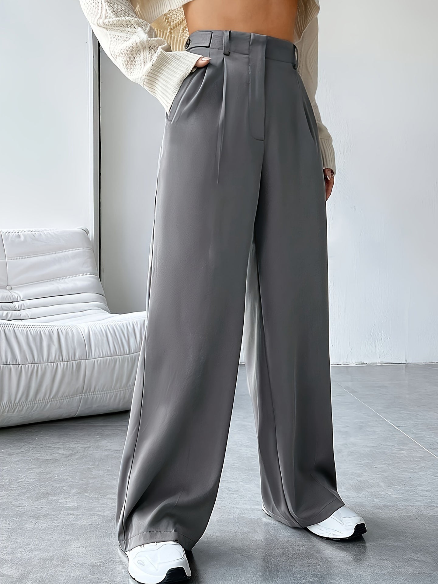 Women Solid Regular Fit Mid-Rise Formal Trousers