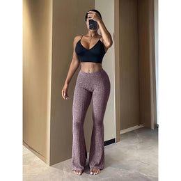 Women Solid Easy Wash Bootcut Trousers