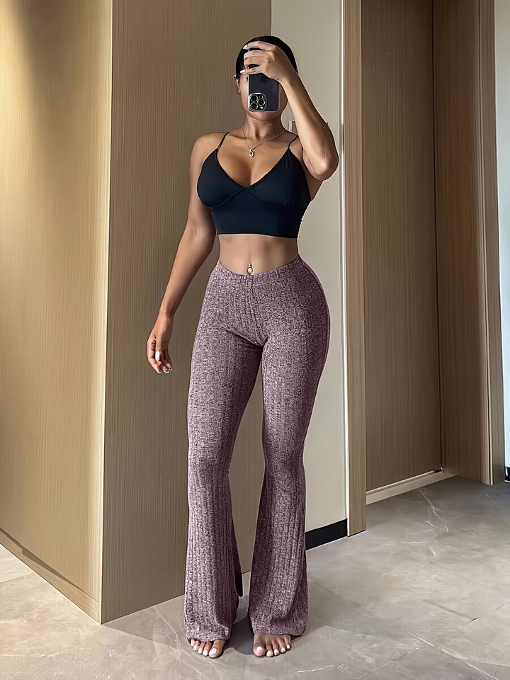 Women Solid Easy Wash Bootcut Trousers