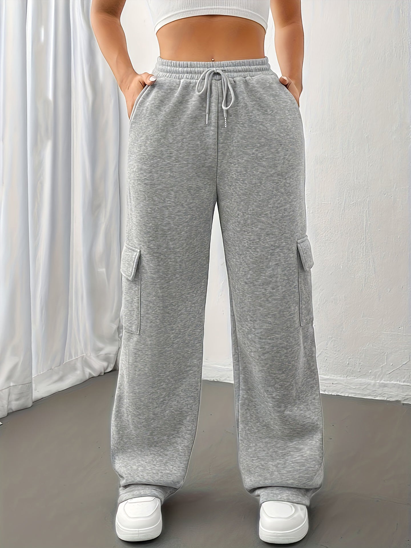 Women Straight Fit Easy Wash Cargos
