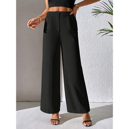 Women Solid Regular Fit Mid-Rise Formal Trousers
