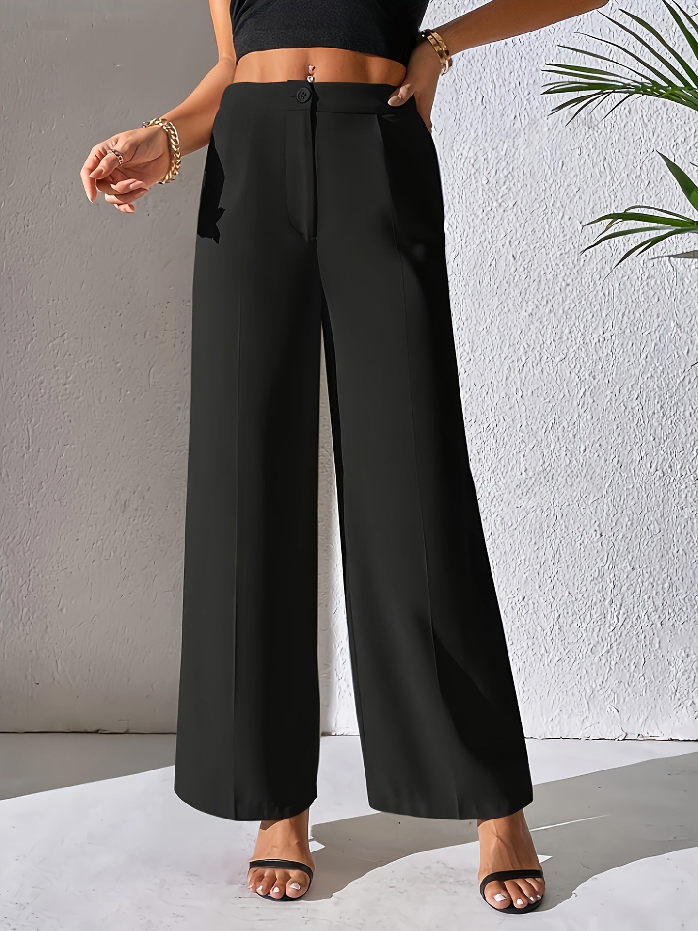 Women Solid Regular Fit Mid-Rise Formal Trousers