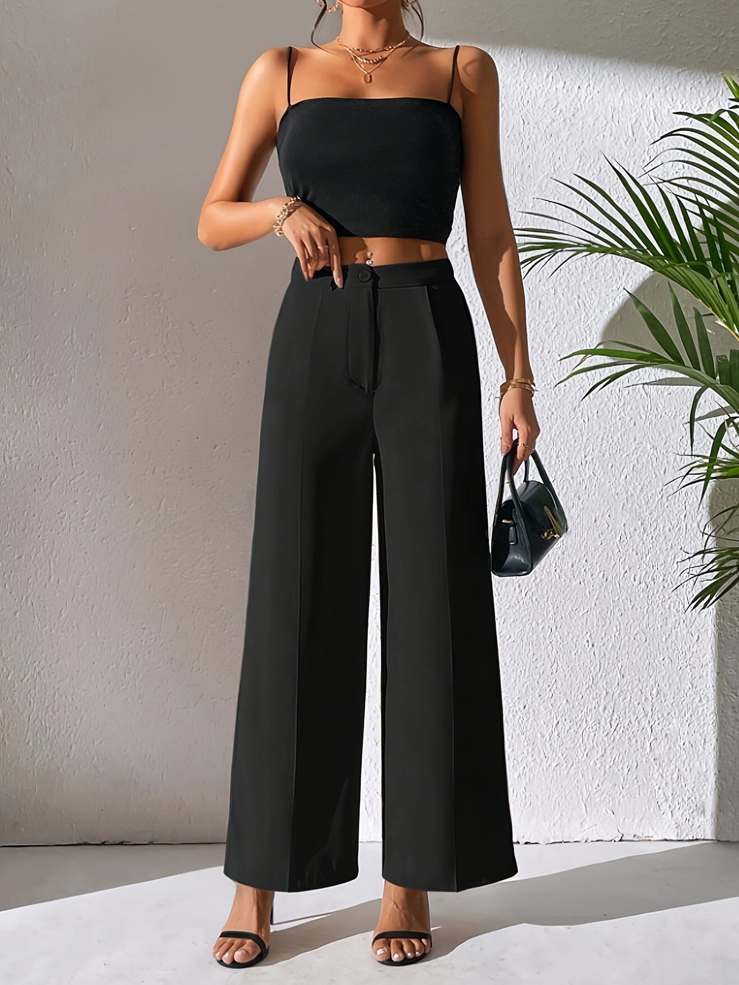 Women Solid Regular Fit Mid-Rise Formal Trousers