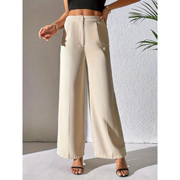 Women Solid Regular Fit Mid-Rise Formal Trousers