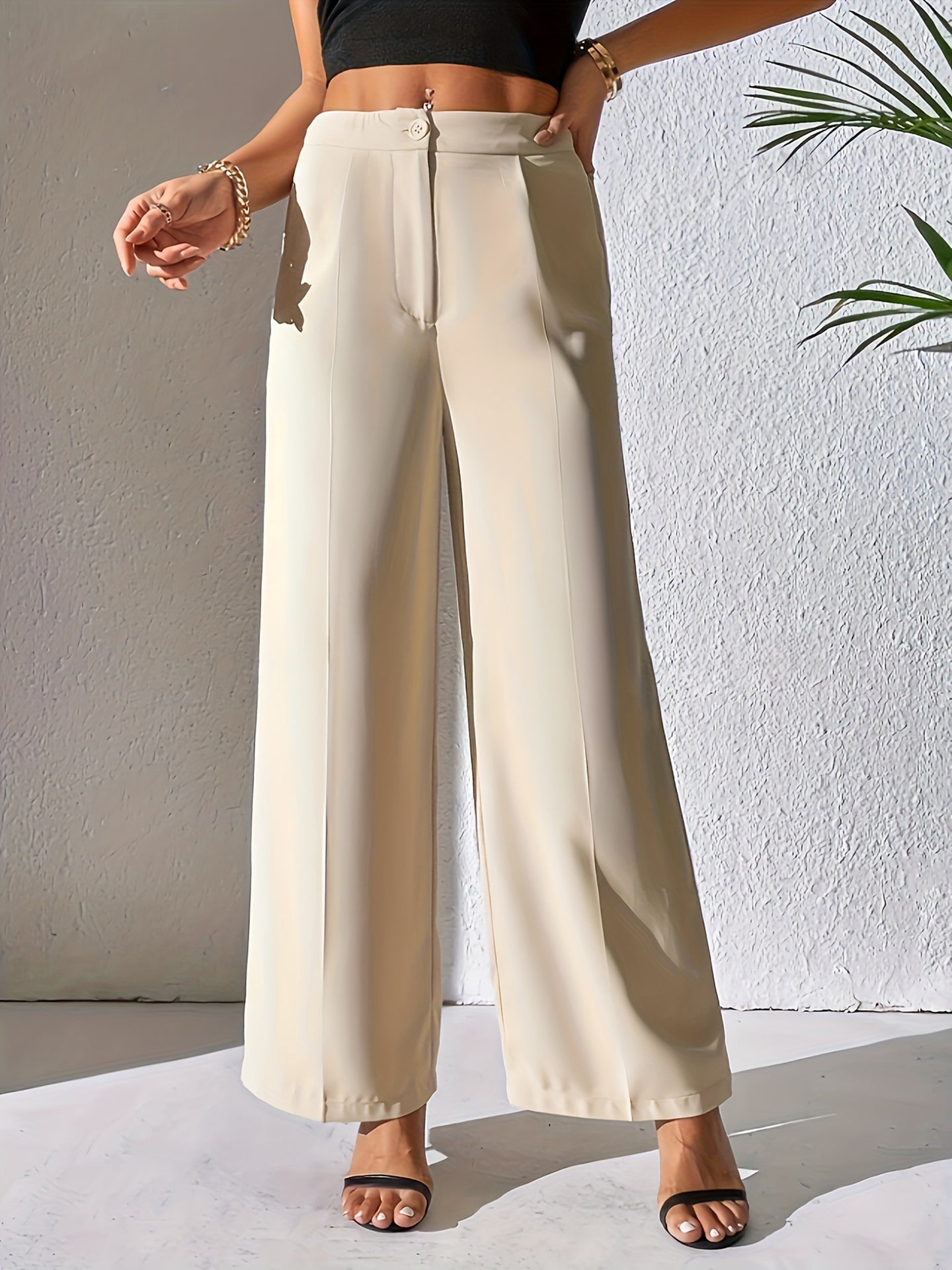 Women Solid Regular Fit Mid-Rise Formal Trousers
