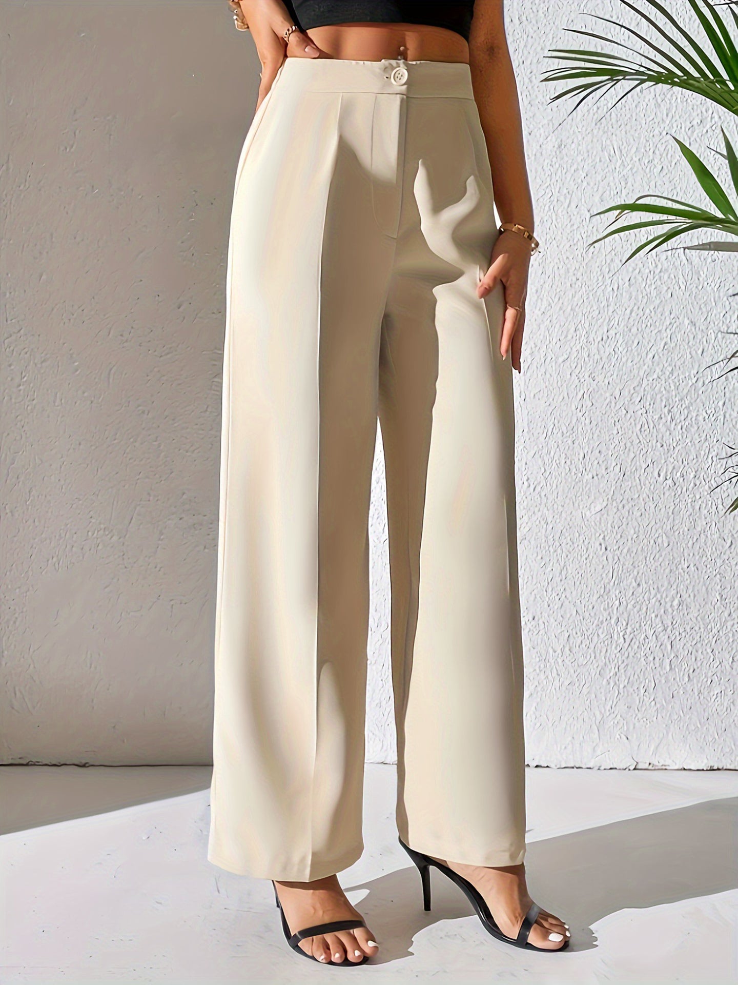 Women Solid Regular Fit Mid-Rise Formal Trousers