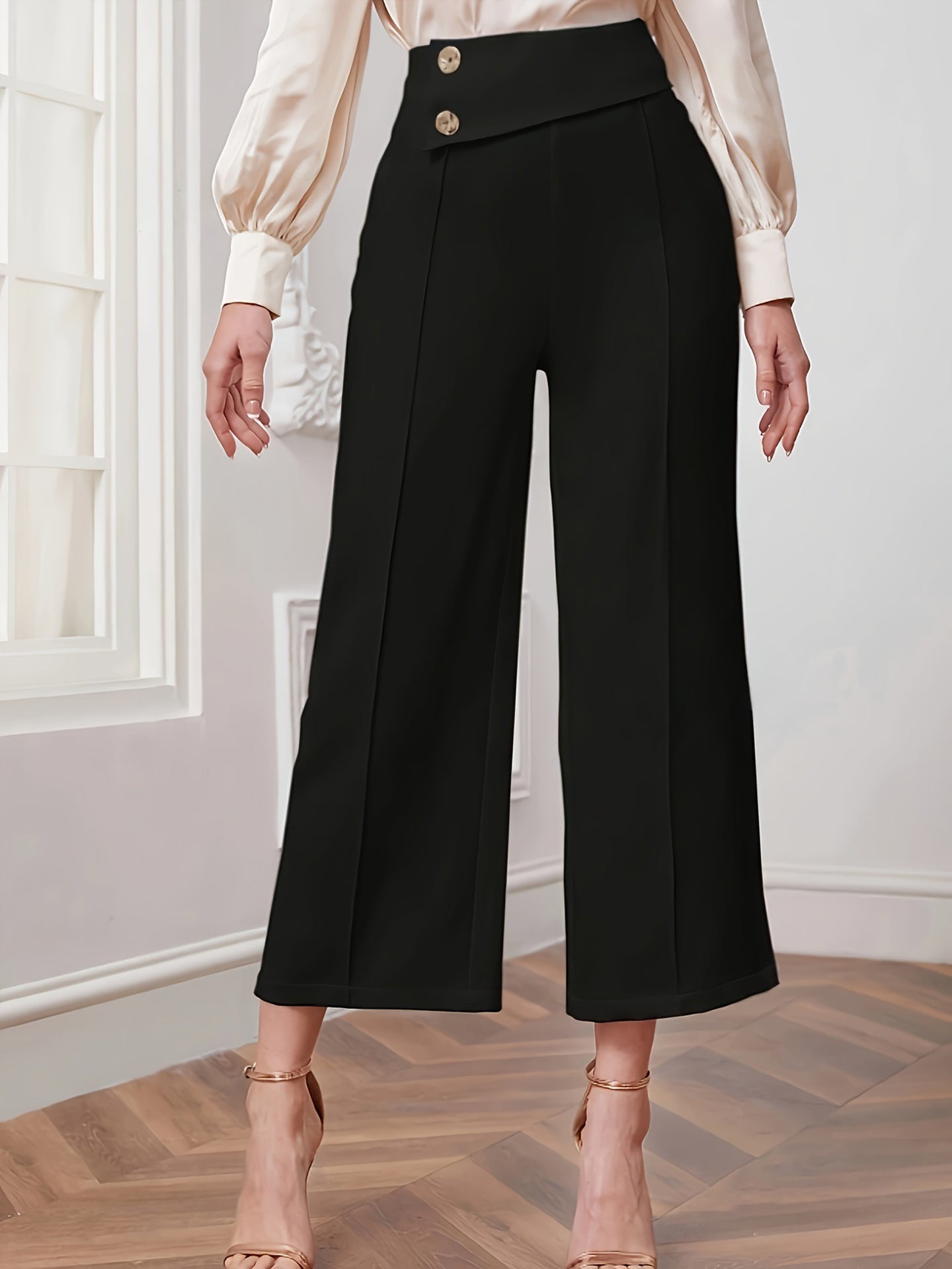 Women Easy Wash Wide Leg Trousers