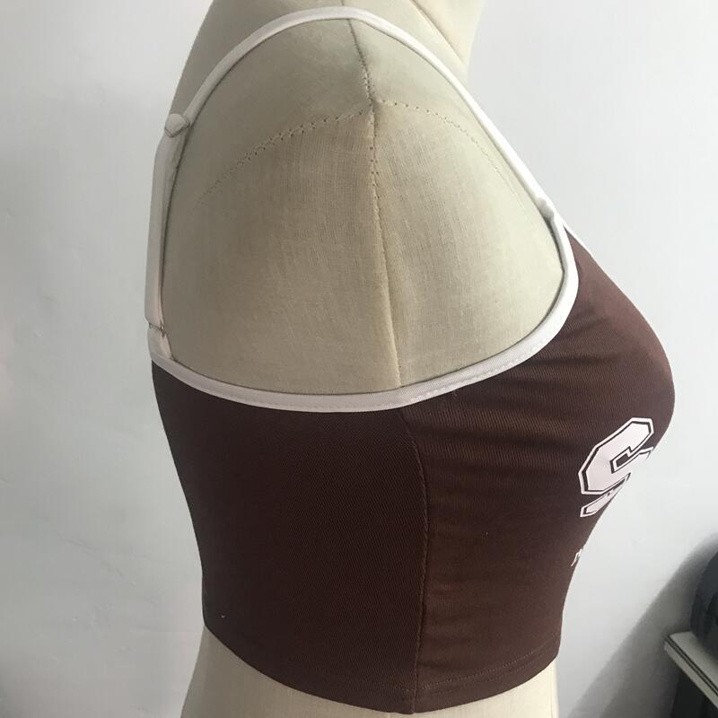 Women Shoulder Straps Crop Top