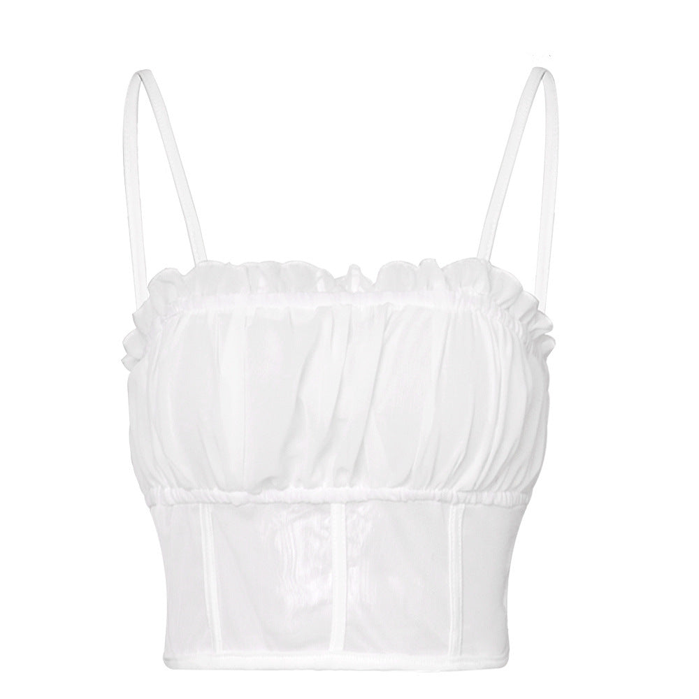 Ruffles Net Crop Top