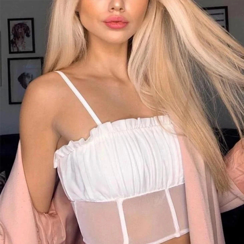 Ruffles Net Crop Top
