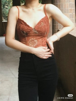 Floral Print Net Top