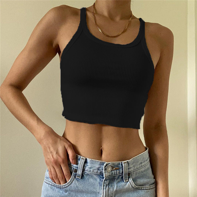 Cotton Georgette Solid Tank Top