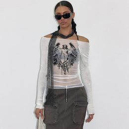 Women Print Off-Shoulder Top