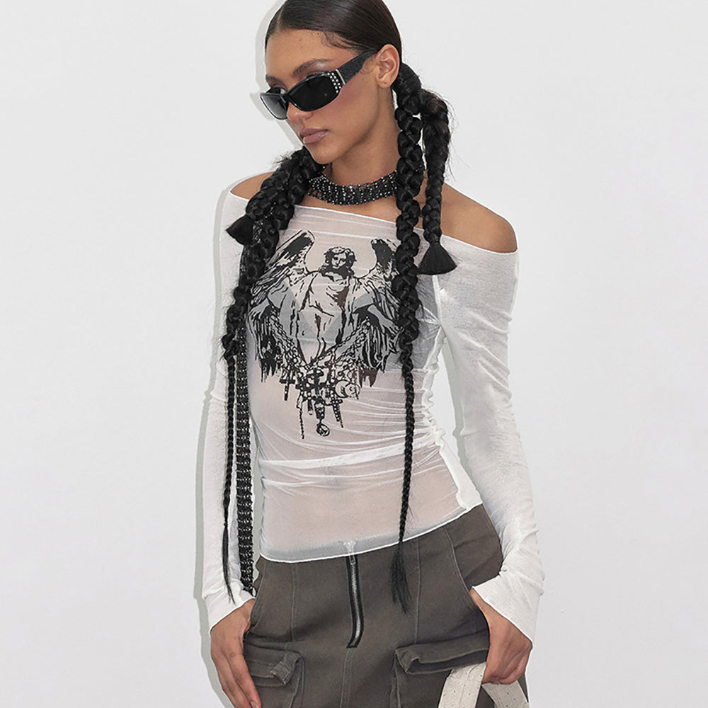 Women Print Off-Shoulder Top