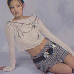 Women Boat Neck Long Sleeves Top