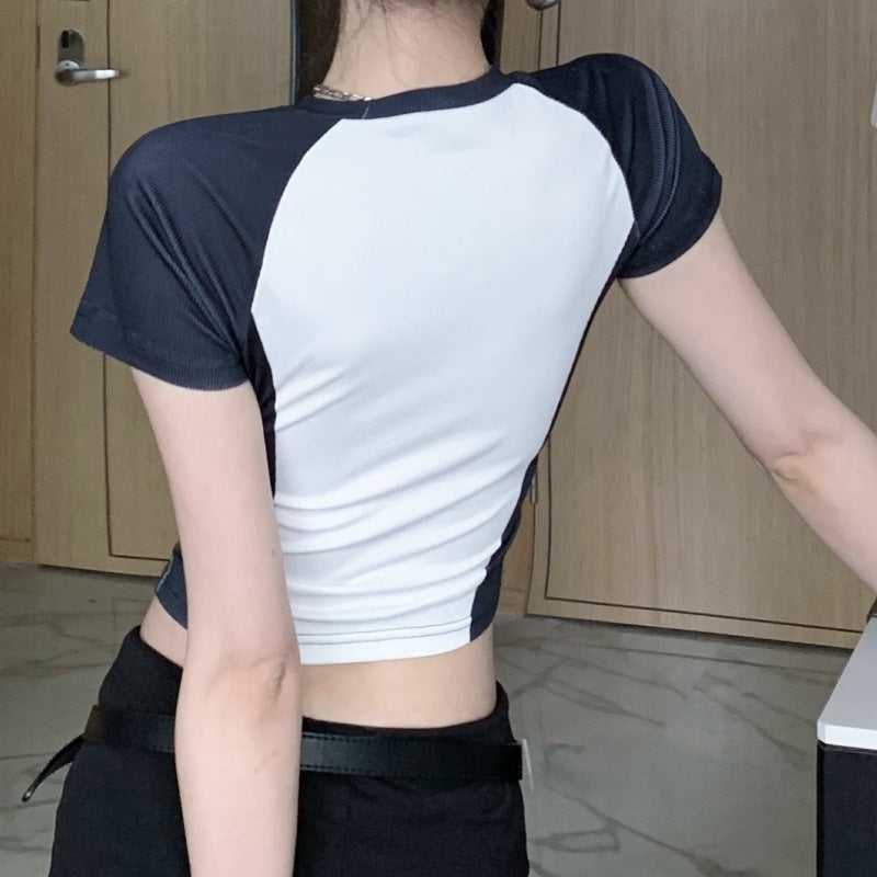 Typography Print Georgette Crop Top