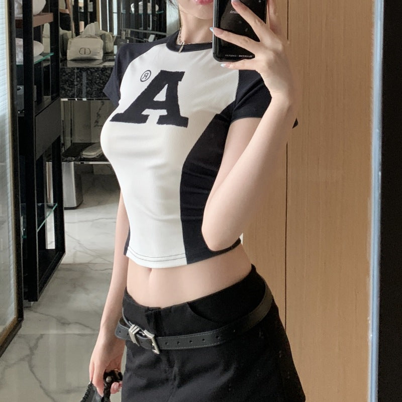 Typography Print Georgette Crop Top