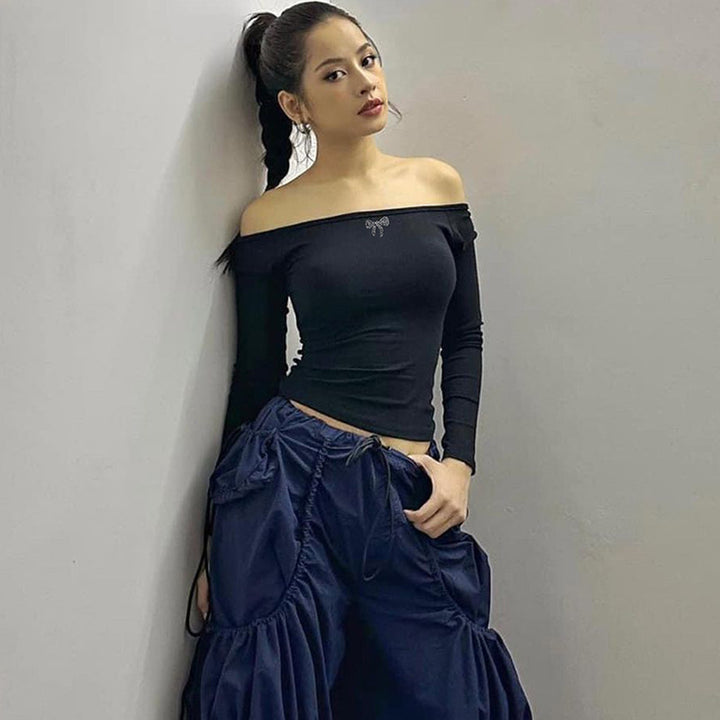 Off-Shoulder Bardot Crop Top
