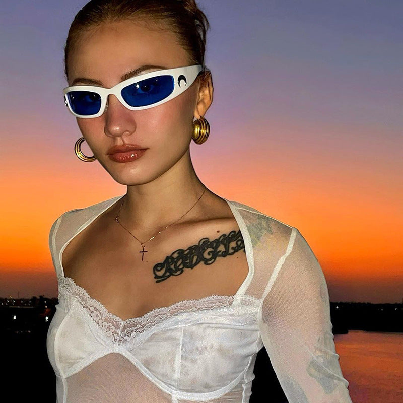 Women Long Sleeves Net Bralette Crop Top