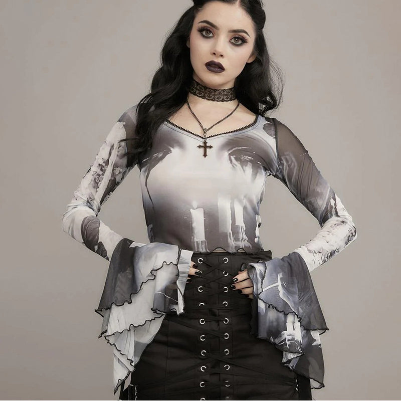 Print Georgette Crop Top