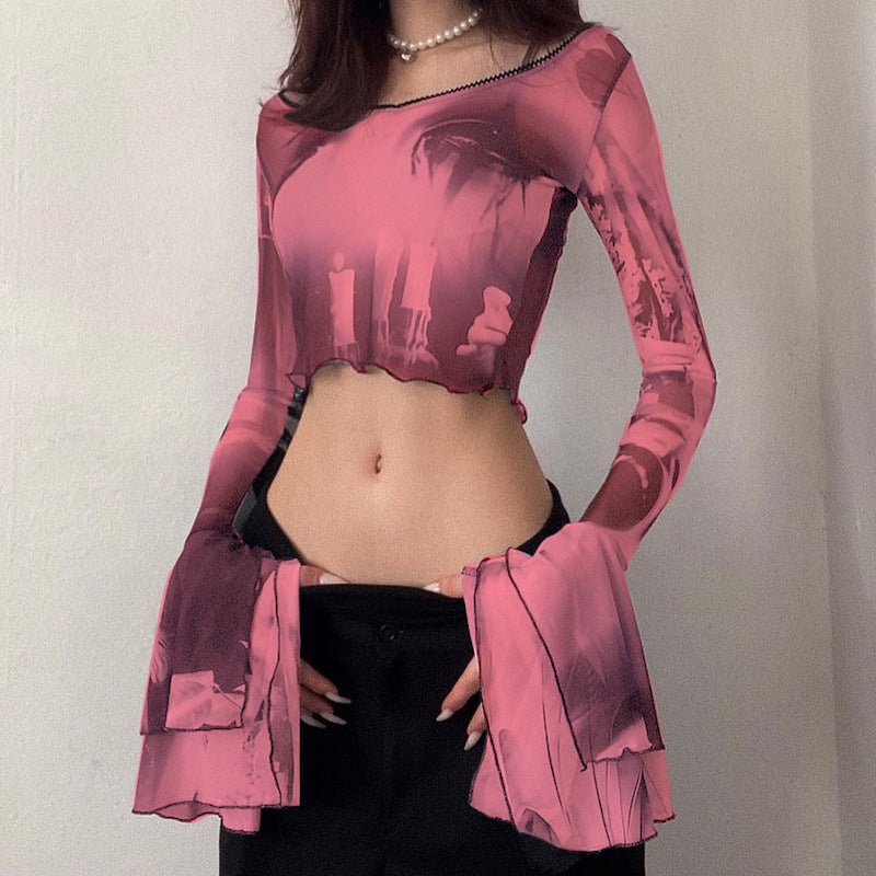 Georgette High-Low Crop Top