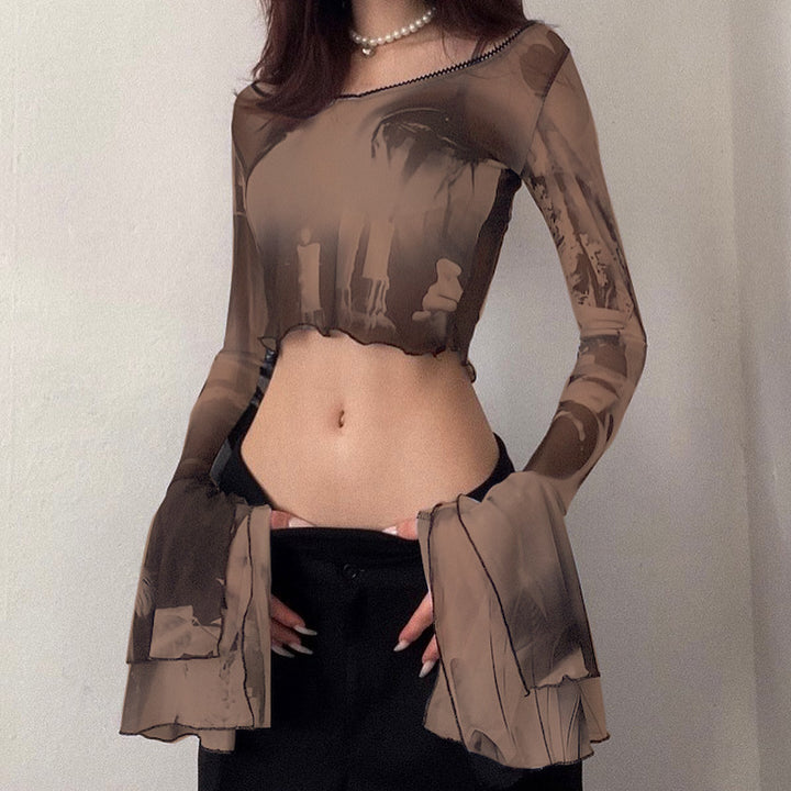 Georgette Solid Crop Top