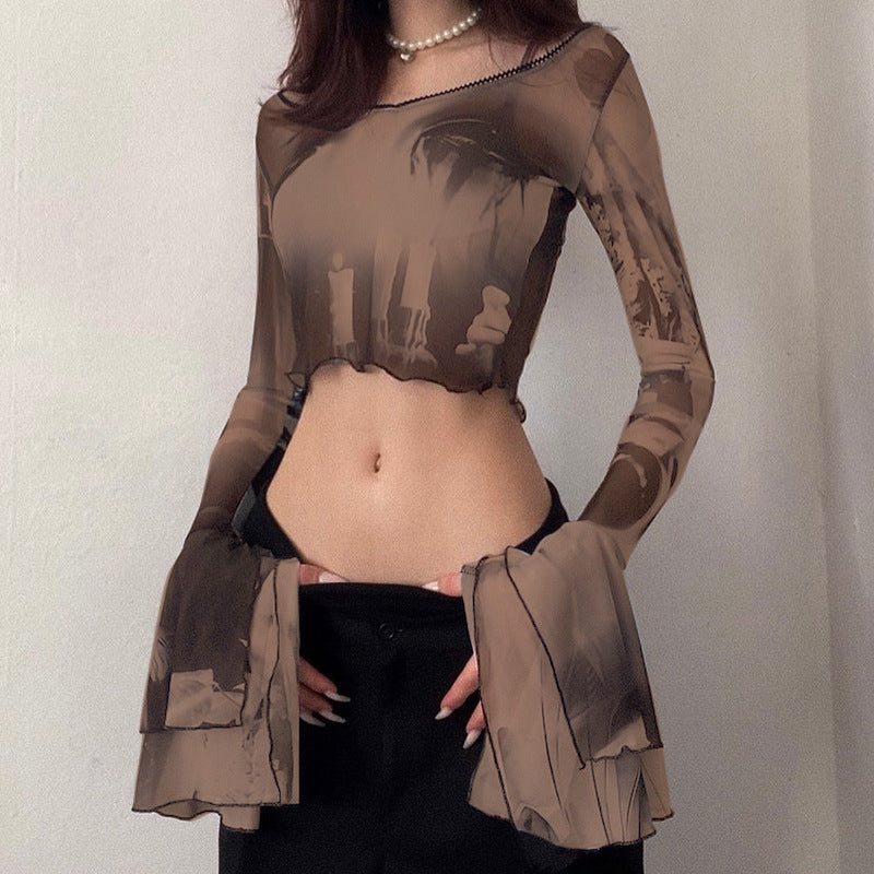 Georgette Solid Crop Top